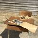 Renovated antique desk with inkwell