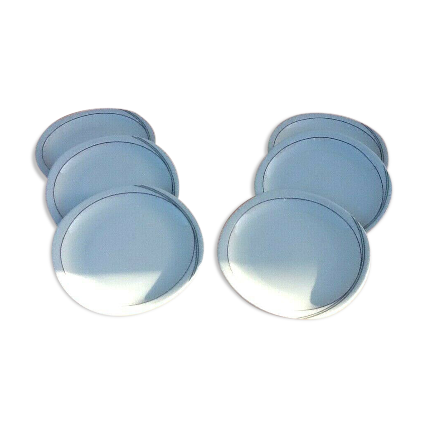 Suite of 6 plates Porcelain décor Symphony Chomette Favor France