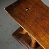 African elephant stool in carved wood, mid-century in Wabi Sabi style, 1940s.