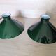 Lot 2 abat jour verre opaline vert