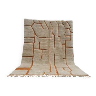 Handwoven natural wool rug, size 1.4/2.6 m.