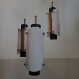 Suspension vintage scandinave en plexiglas et cuivre, probablement danoise