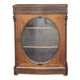 Library, low cabinet Napoleon III in mahogany. Blown glass.