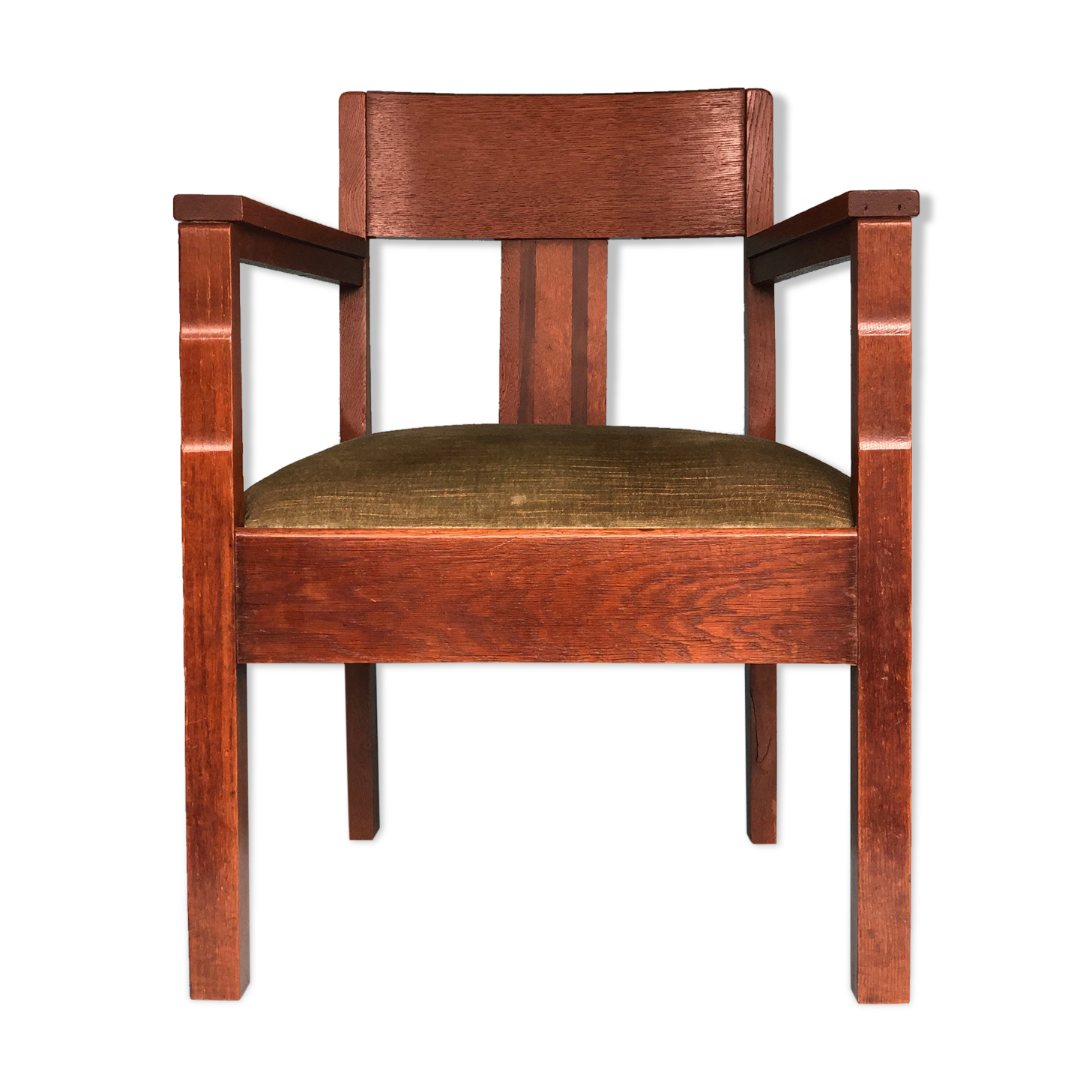 Oak Art Deco Amsterdam School Armchair 1920s