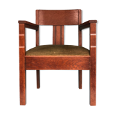 Oak Art Deco Amsterdam School Armchair 1920s