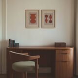 Duo Abstract paintings on old papers - signed Eawy