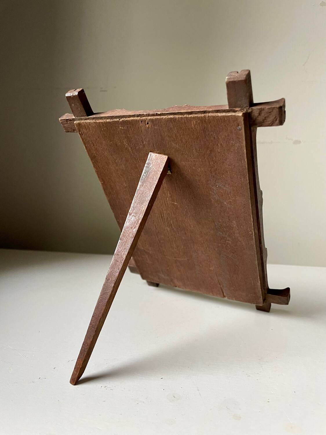 Antique Frame in carved wood  faux bambou style 19.5 cm x 15 cm