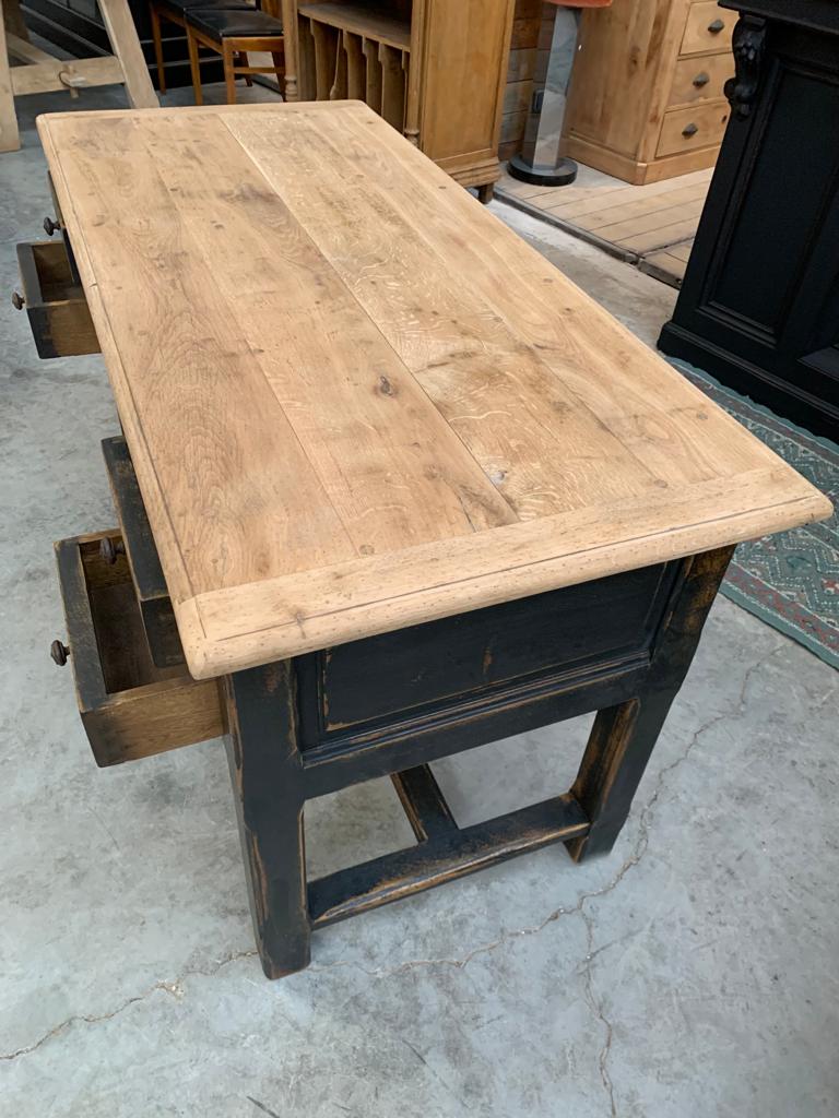 Black patina oak desk