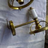 Pair of porcelain brass sconces