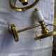 Pair of porcelain brass sconces