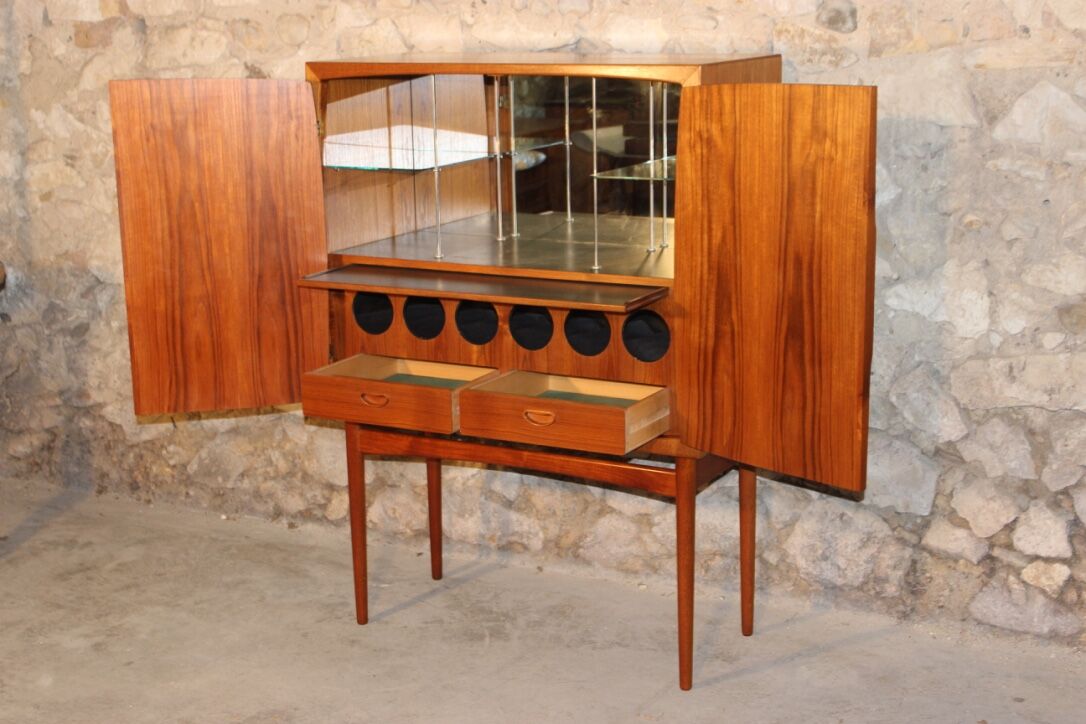 Scandinavian vintage teak bar model "Bacchus" by Torbjörn Afdal for Mellemstrands Møbelfabrik, 1960s