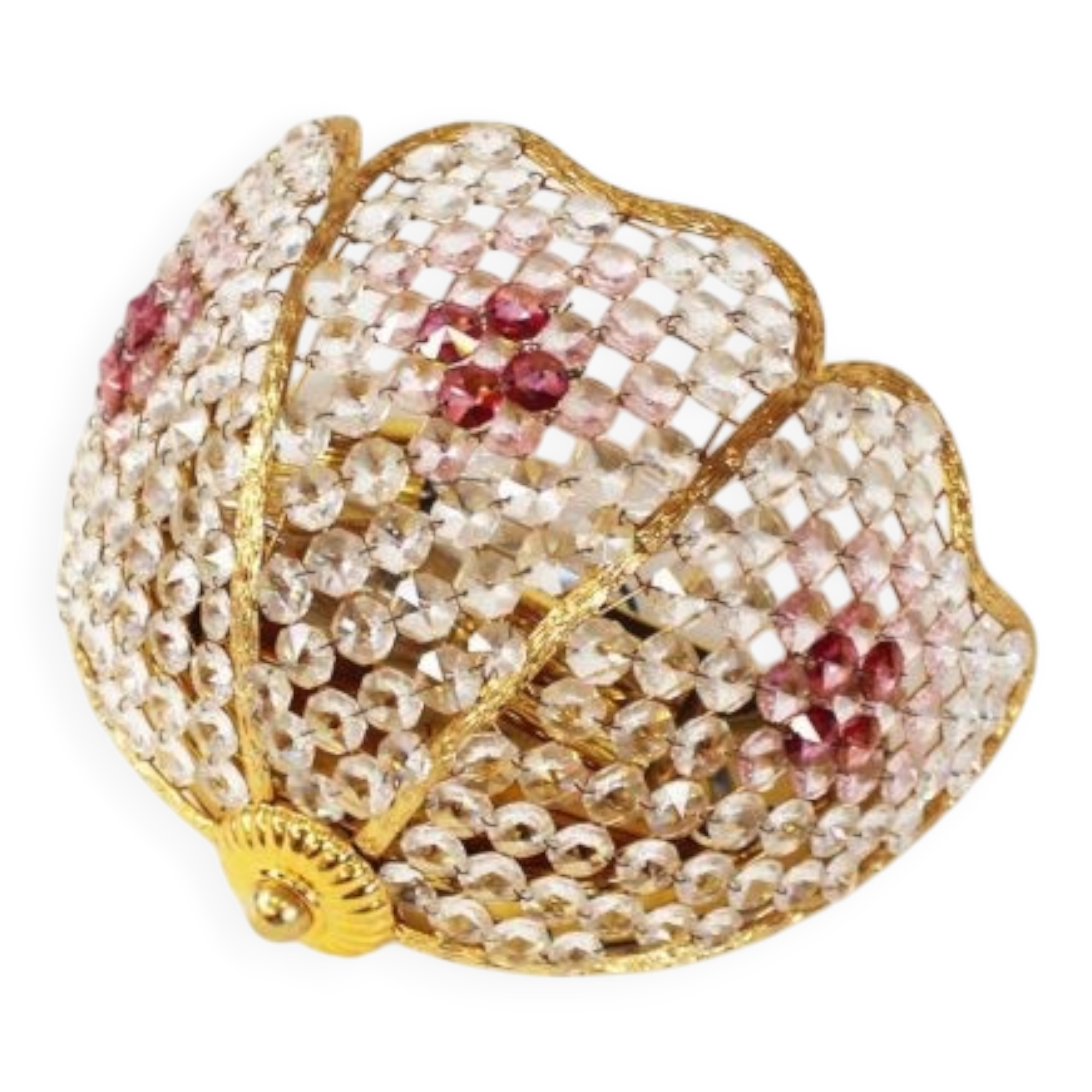 Gilt brass and crystal glass 'basket' wall light by Palwa, Germany 1960s