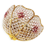 Gilt brass and crystal glass 'basket' wall light by Palwa, Germany 1960s