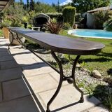 Artisanal wrought iron garden bench