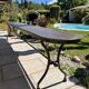 Artisanal wrought iron garden bench