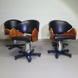 4 x '80s Italian barber chair, height adjustable