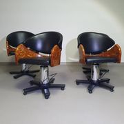 4 chaises de barbier italiennes des années 80, réglables en hauteur