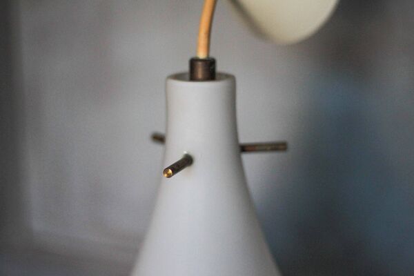 Suspension vintage, suspension goutte d'eau opaline blanche, Lustre opaline