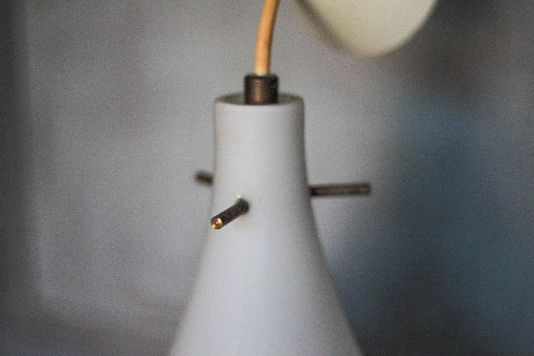 Suspension vintage, suspension goutte d'eau opaline blanche, Lustre opaline