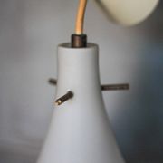 Suspension vintage, suspension goutte d'eau opaline blanche, Lustre opaline