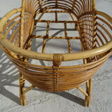 Cradle rattan basket