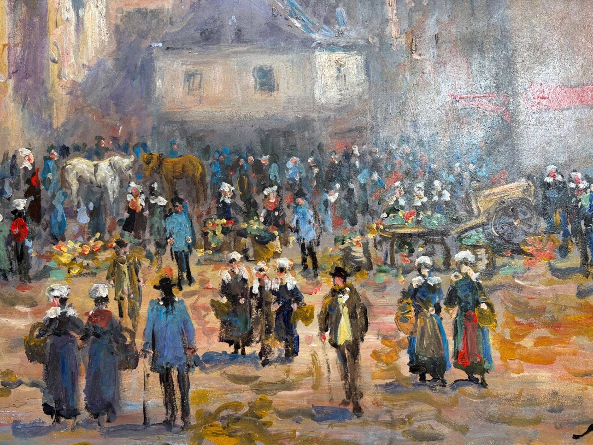 Huile de Serge Sauvage , Marché breton