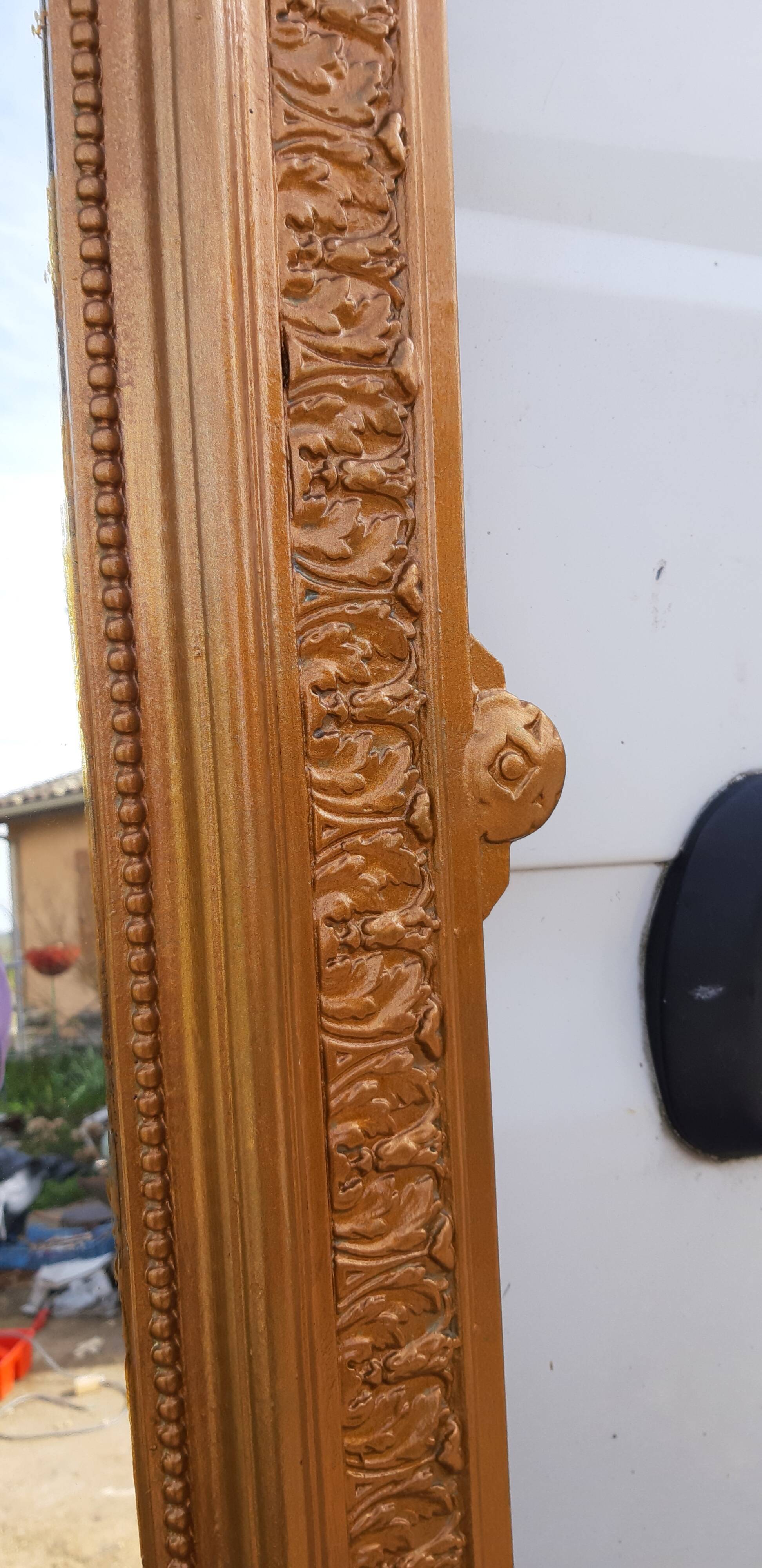 Miroir bois et stuc doré 19 ème
