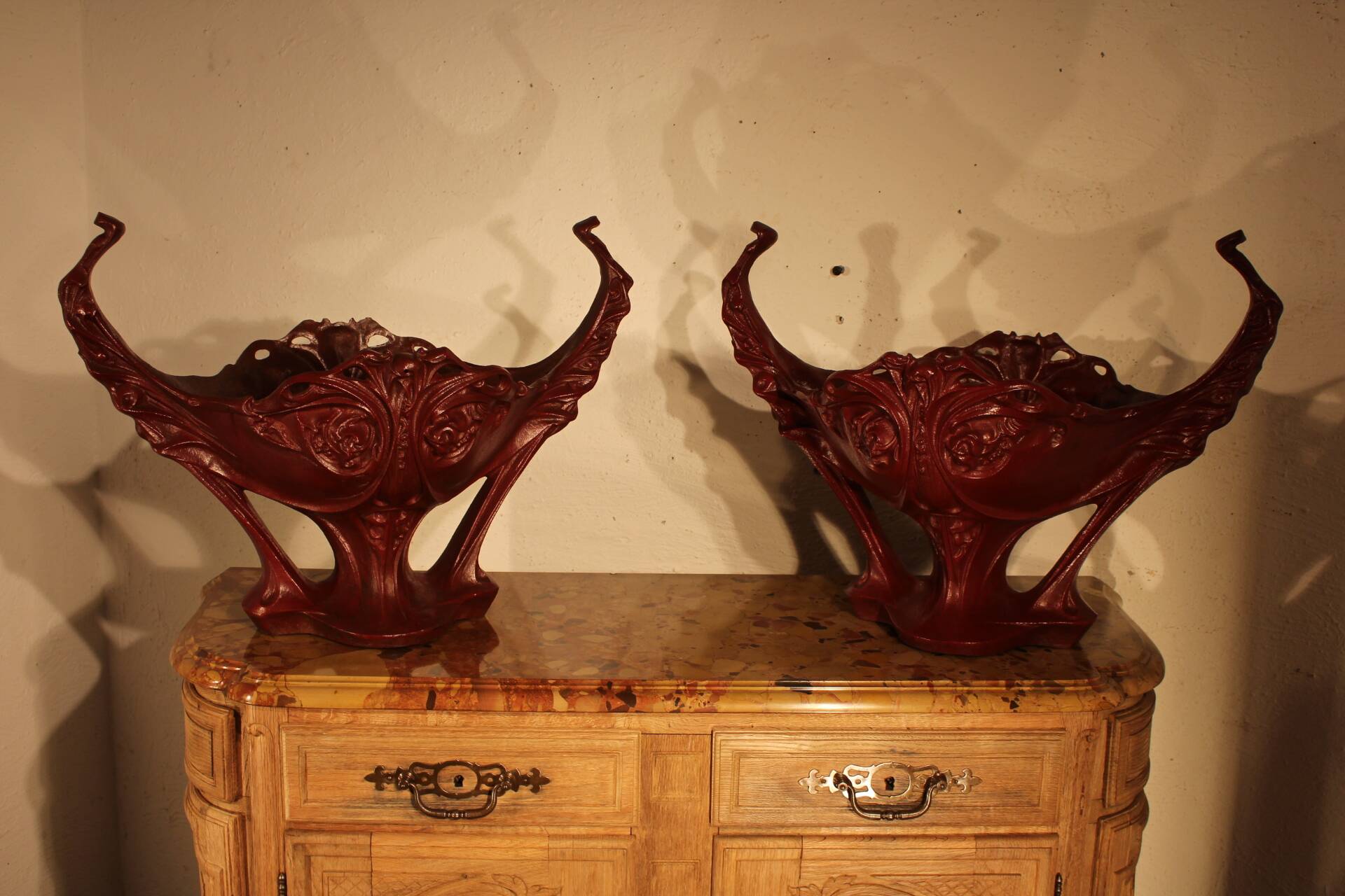 Pair of Art Nouveau planters