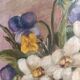 Vintage French oil painting of flowers, signed René