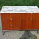 Florence Knoll buffet in wood and marble with chrome legs from the 1970s.
