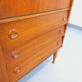 Armoire secrétaire meuble de rangement vintage style scandinave en teck