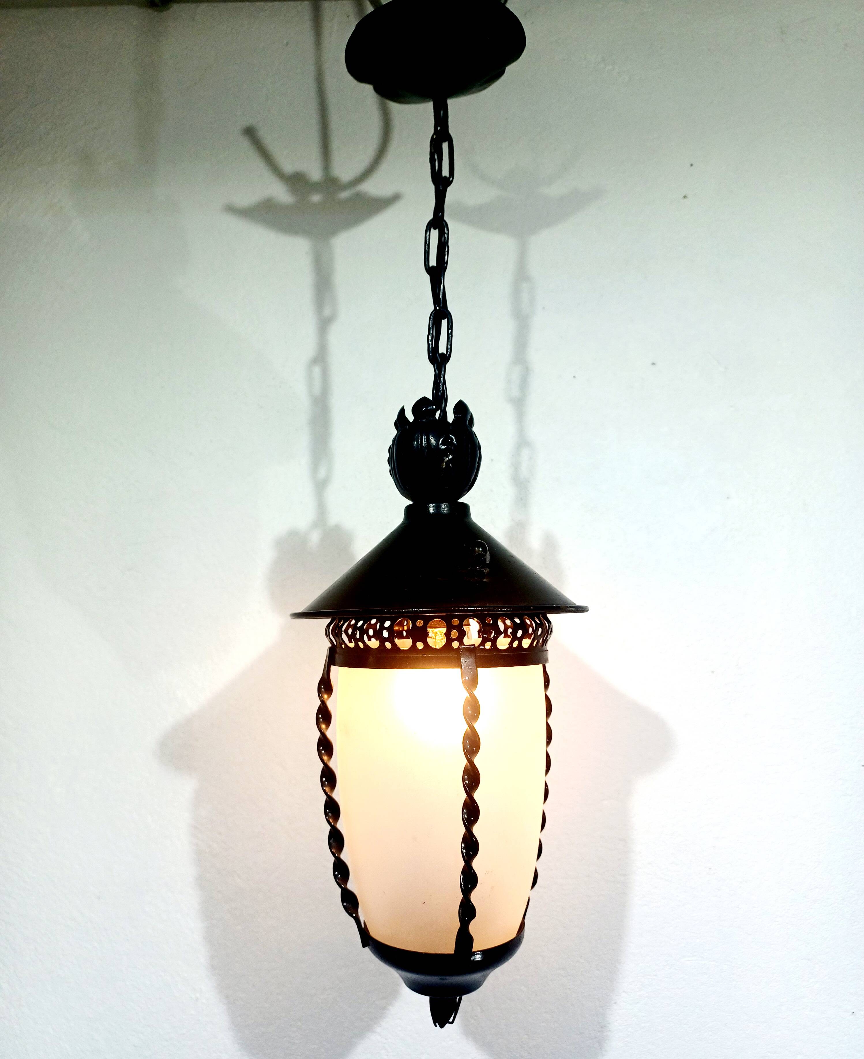 Small 1-light wrought iron lantern