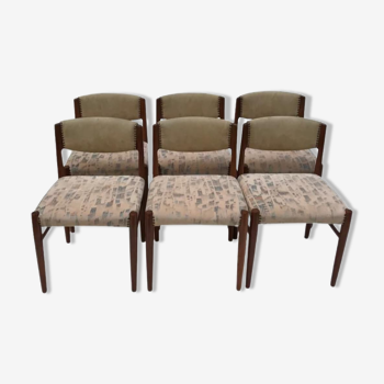 Set of 6 chairs manufactured by Glostrup Mobelfabrik in Denmark in the 1960s