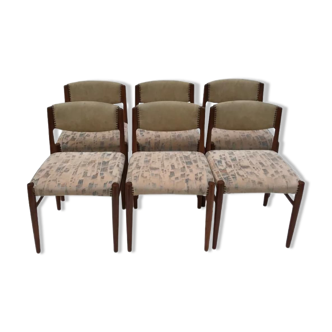 Ensemble de 6 chaises fabriquées par Glostrup Mobelfabrik au Danemark dans les années 1960