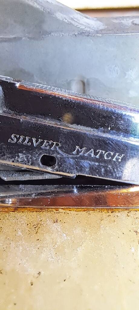 "Silver Match" table lighter in genuine alabaster - Design France 1960