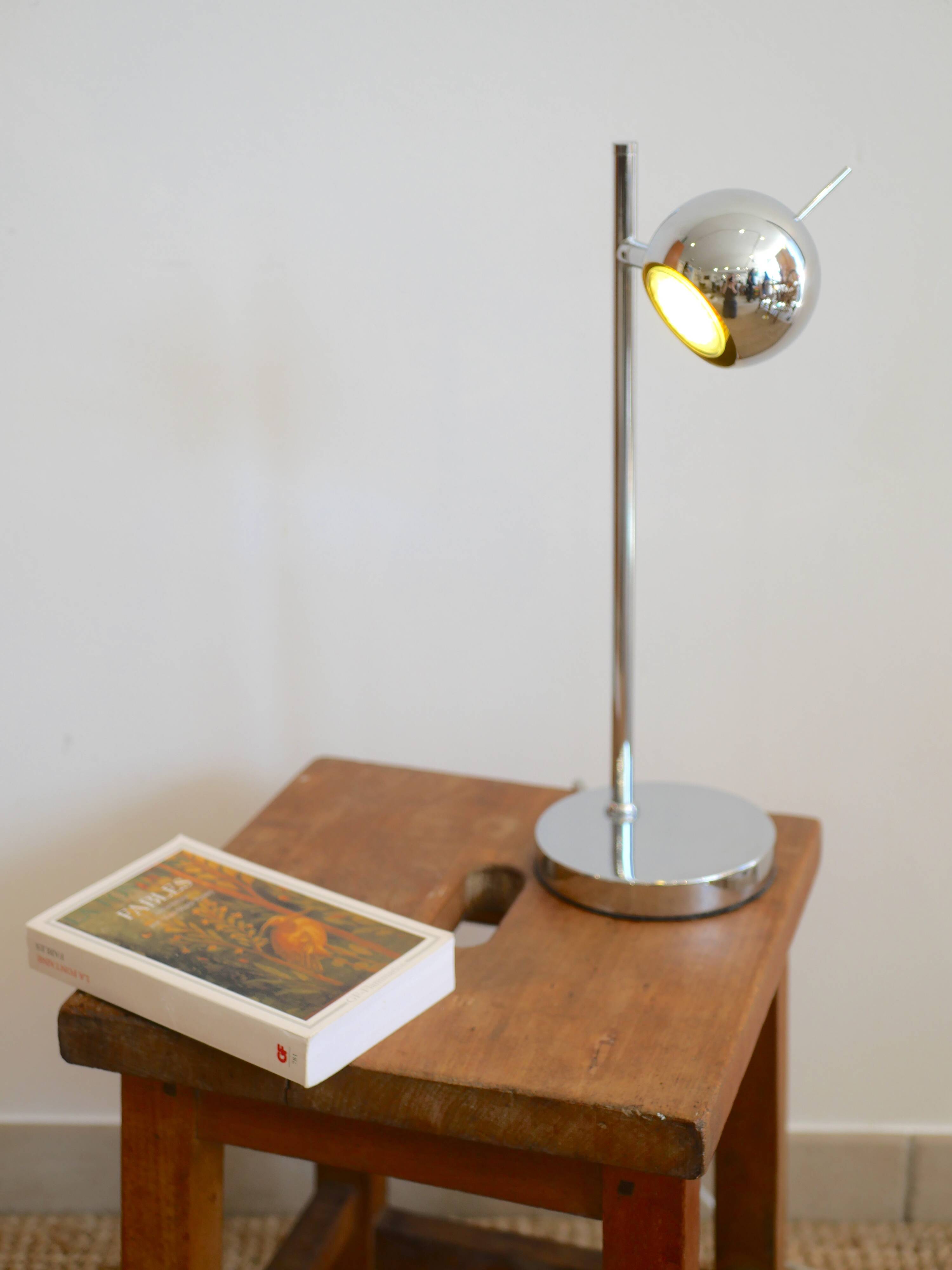 Chrome Eyeball desk lamp