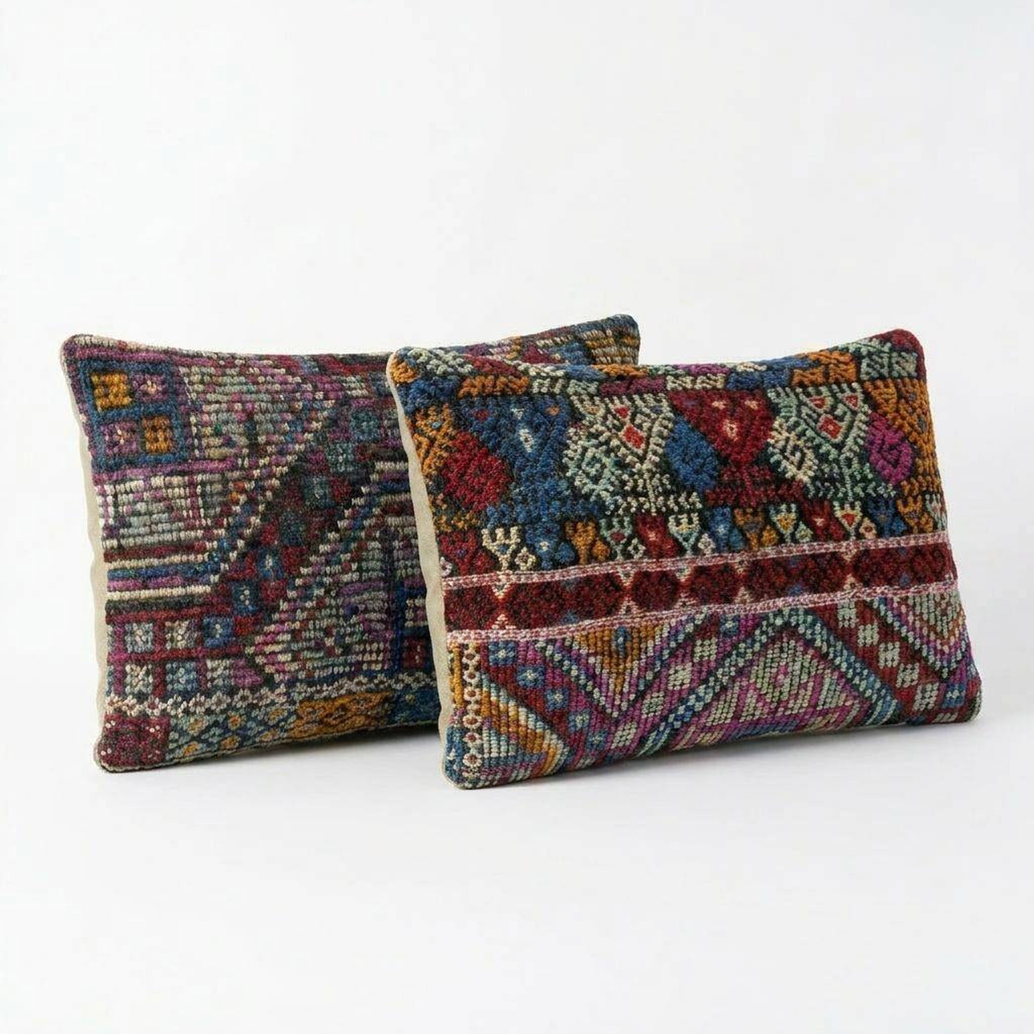Set of 2 vintage kilim cushion covers 33x51 cm