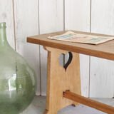 Old cottage bench in solid wood