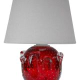Red crystal glass lamp by Börne Augustsson for Åseda