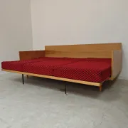 Folding bench Daybed sofa red and black fabric Libena Ex Teh