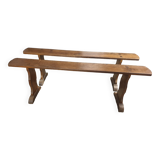 2 solid oak farm benches