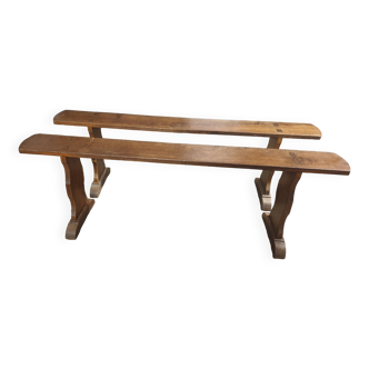 2 banc de ferme chêne massif