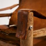 Hungarian calf leather lounge chair