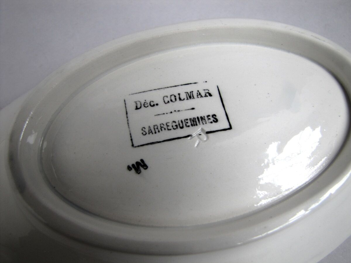 Small oval dish 21 cm service ala in sarreguemines earthenware