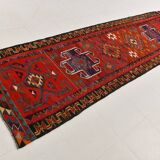 Burgundy & Red Vintage Runner Rug, 99x352Cm