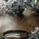 Crystal pitcher carafe with grave decor