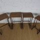 4 tables gigogne en bois art nouveau décor floral
