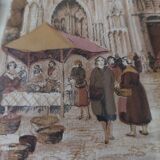 Aquarelle Senlis première moitié XXème
