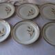 12 Wheat-patterned dessert plates - gold edged - pl -porcelaine vintage