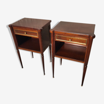 Pair of louis xvi style bedside tables